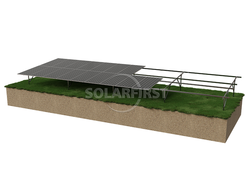 carbon steel ground photovoltaic bracket with screw pile foundation