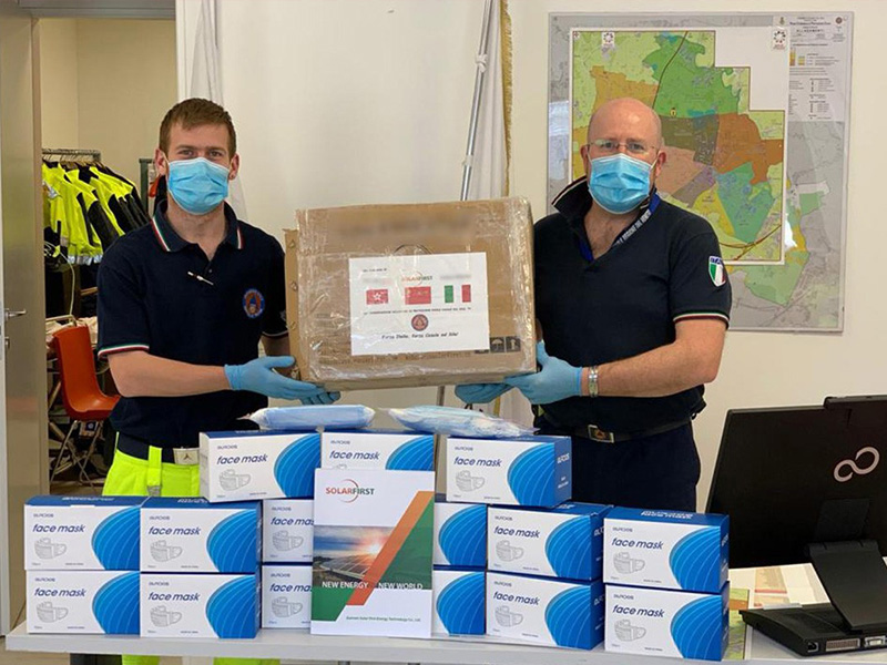 SOLAR FIRST GROUP a fait don de fournitures médicales à ses partenaires