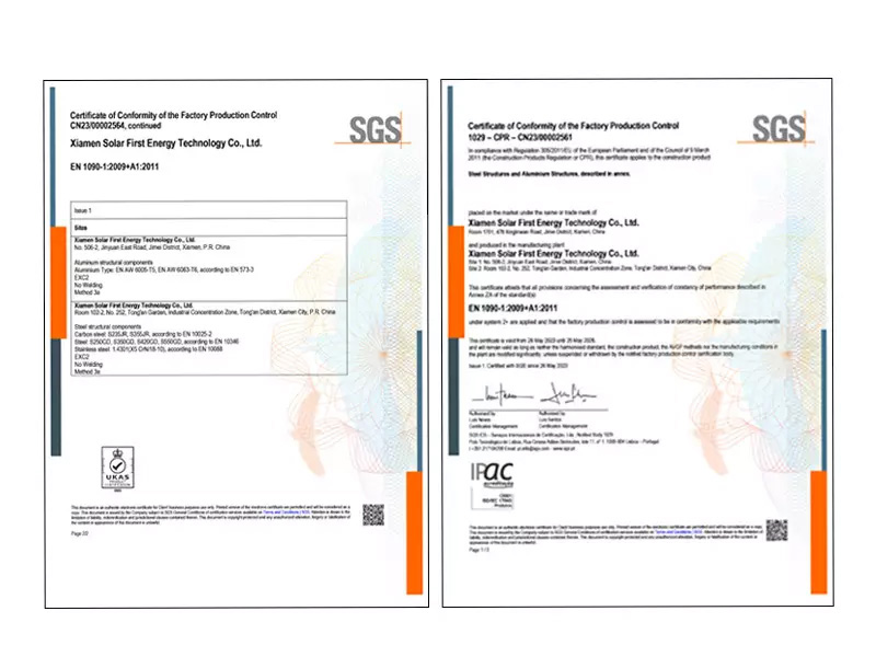 Xiamen Solar First obtient la certification UKCA