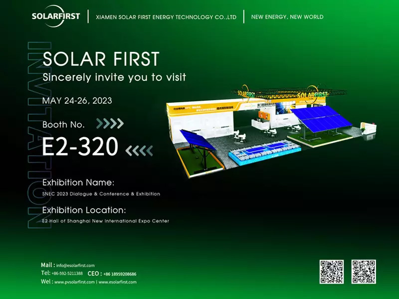 SNEC 2023 : Visitez Solar First au stand E2-320 (24-26 mai)