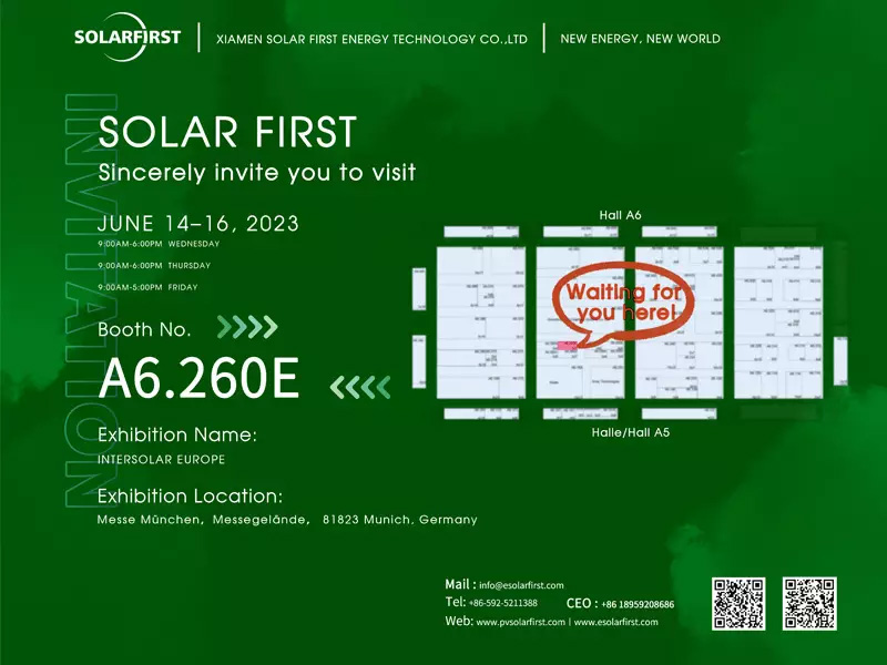 Invitation à l'exposition | Solar First vous attend à Intersolar Europe 2023 !