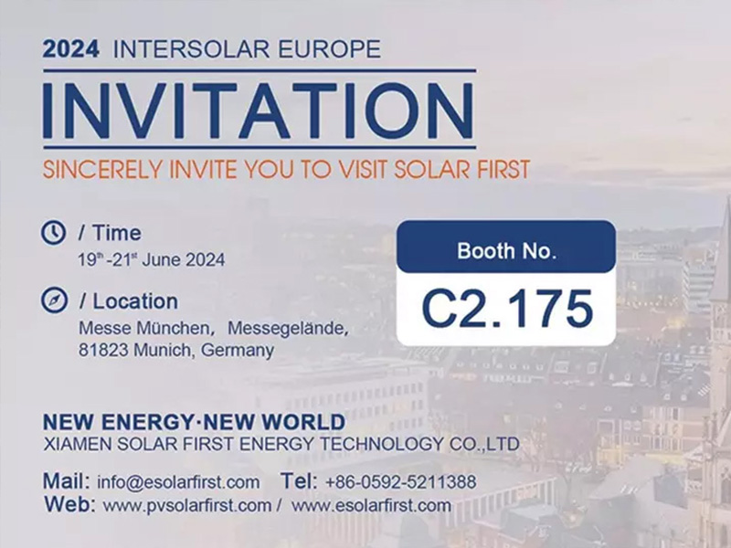 Rejoignez Solar First à Intersolar Europe 2024