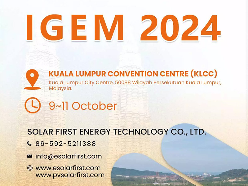 Solar First vous invite à IGEM & CETA 2024 en Malaisie