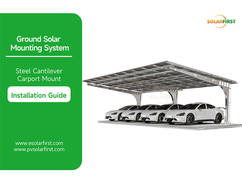 Carport solaire en acier au carbone à porte-à-faux